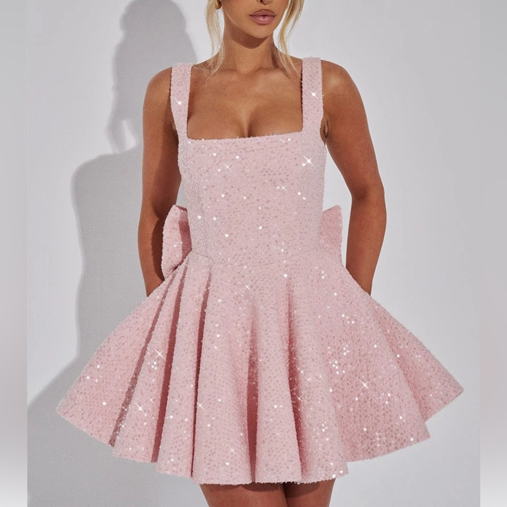 Babyboo Pink Sequin Mini Dress